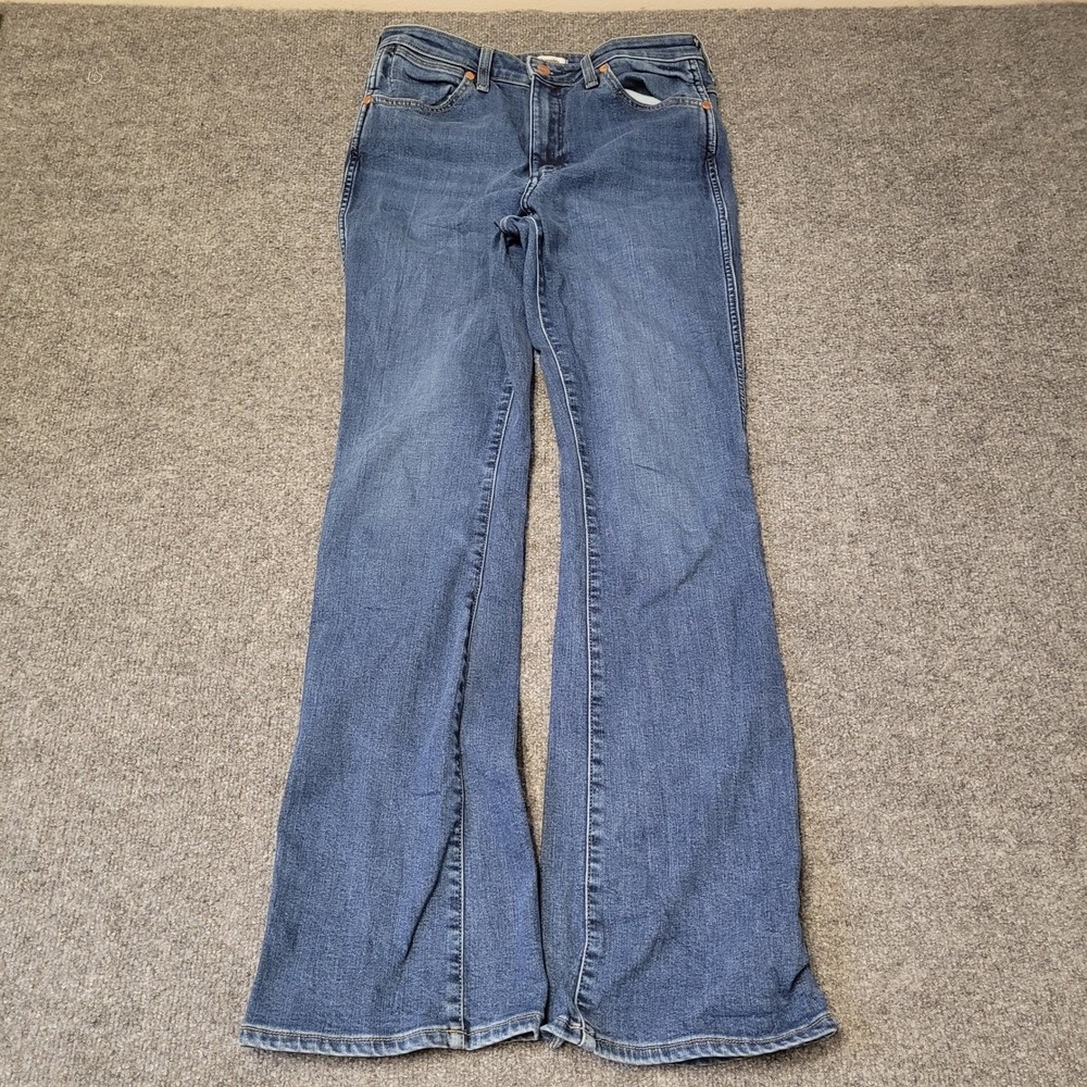 Wrangler Jeans Womens Size 29 Blue High Rise Flare Leg Denim Medium Wash Classic
